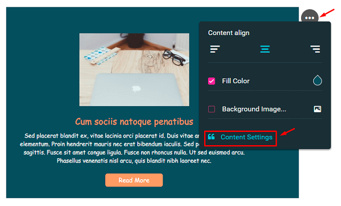 Content Settings of Newsletter dynamic blocks
