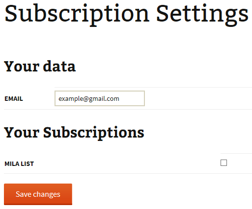 Subscription Settings in Personal Cabinet