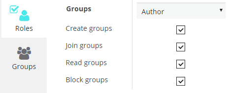 Roles Settings for Groups