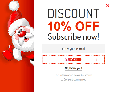 Popup - Santa Discount