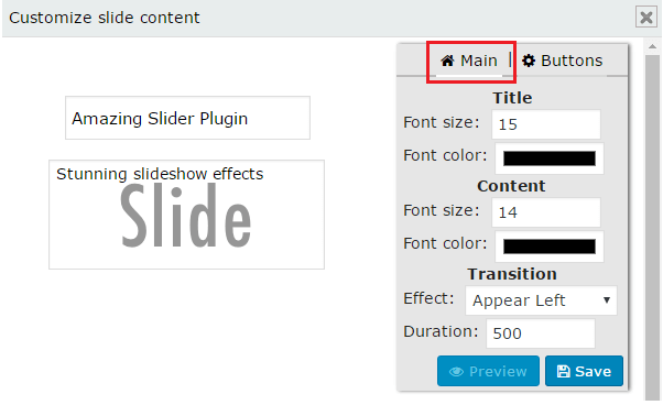Customize Slide Content Main