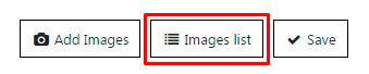 Images list button in WordPress Gallery plugin