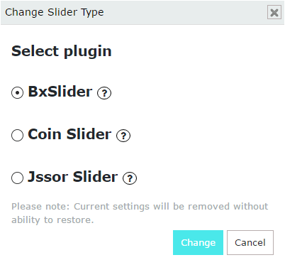 Select Slider type BxSlider