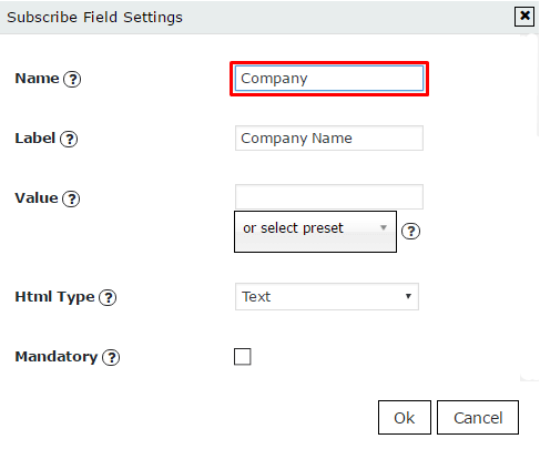 Insert field name Vision6