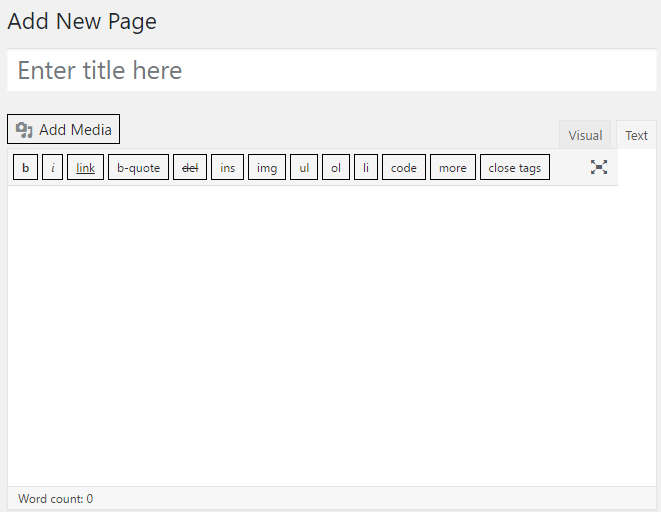 Add New Page Window