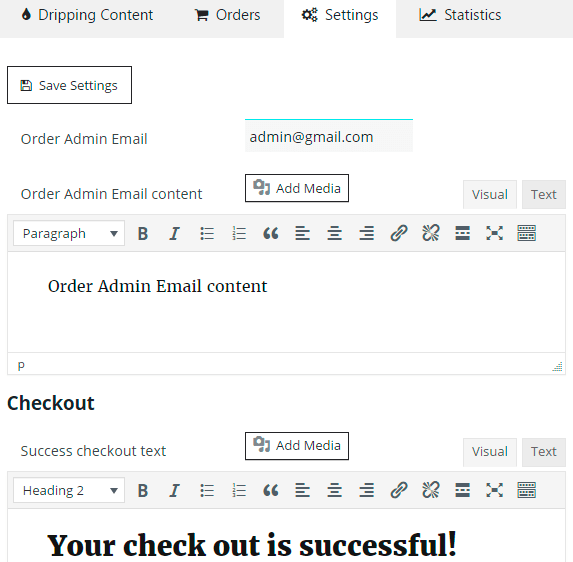 E-commerce Settings