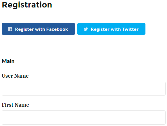 Social Login Registration
