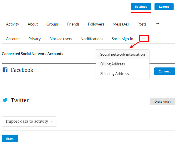 Membership Social Network Integrations