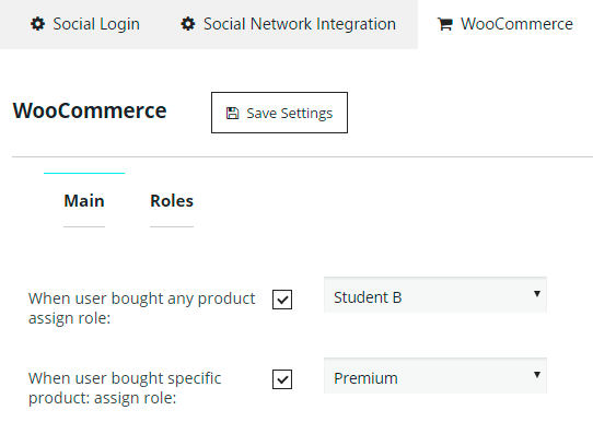 WooCommerce Main Assign Role