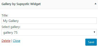 Gallery Widget settings