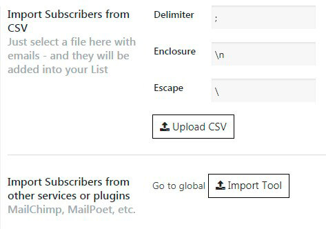 Newsletter Import Subscribers