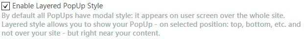 Popup plugin Layered Style