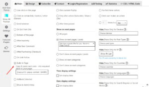 Built-in-page popup
