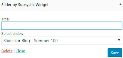 Slider plugin Widget settings