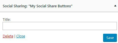 Social Share plugin Widget Setting