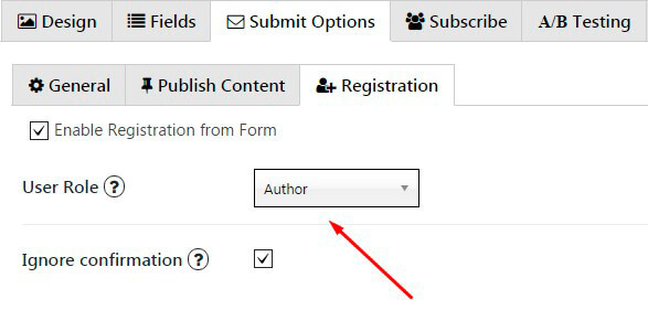 user role option