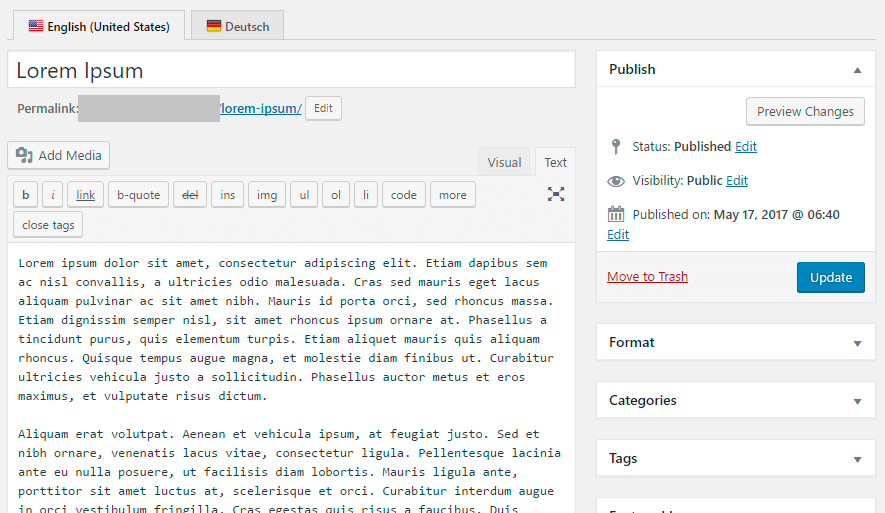 Translate page with Translation by Supsystic