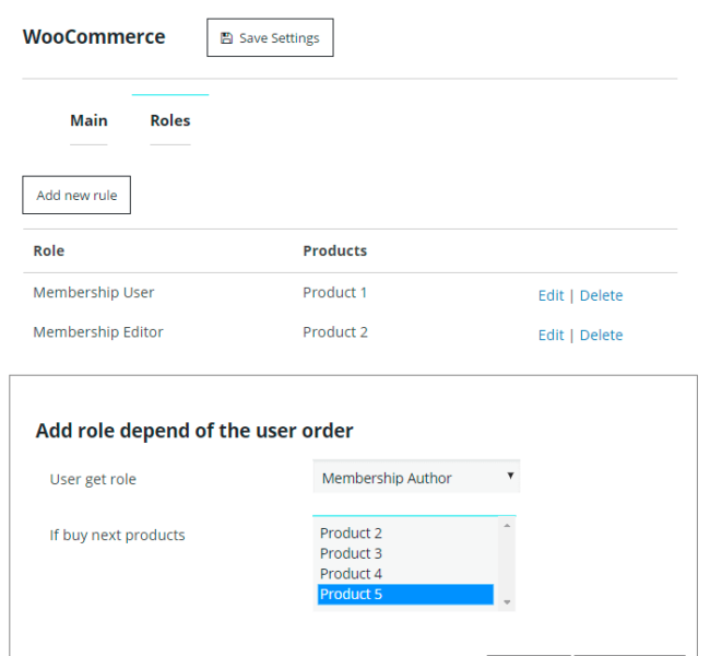 Woocommerce Extension Roles Tab