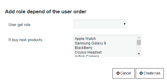 Add role depend of the user order
