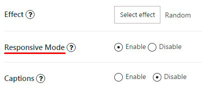 Responsive mode of Coin Slider