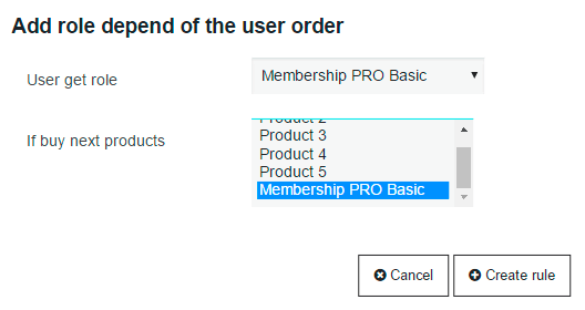 add role depend of the user order