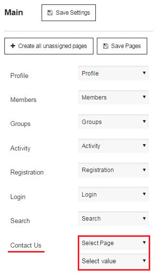 Membership-Contact Form settings