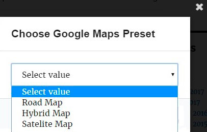 Choose Maps preset