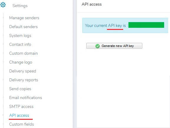 Mailrelay API access