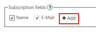 Popup Subscription field