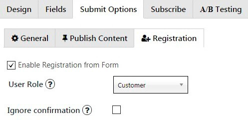 Choose Role on your Contact Form