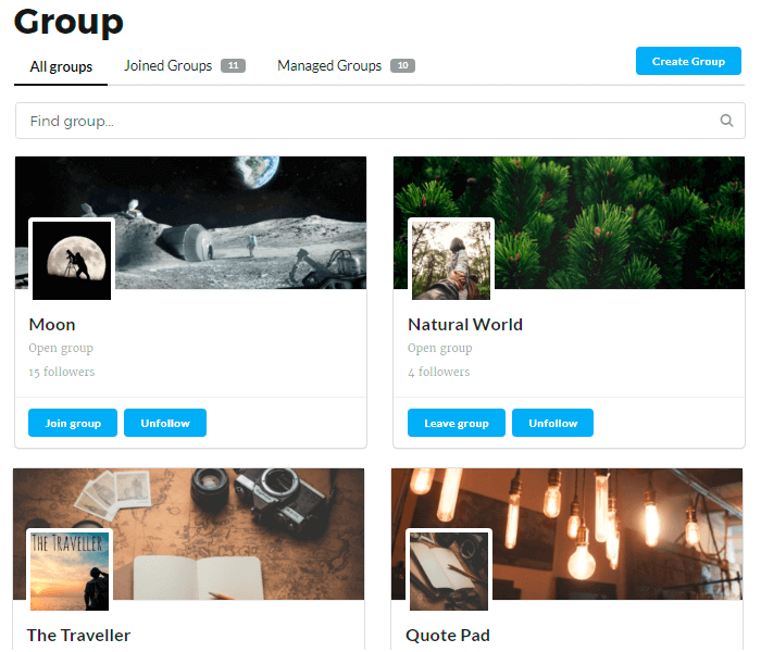 Membership Page With Groups