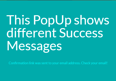 Subscribe success message Popup