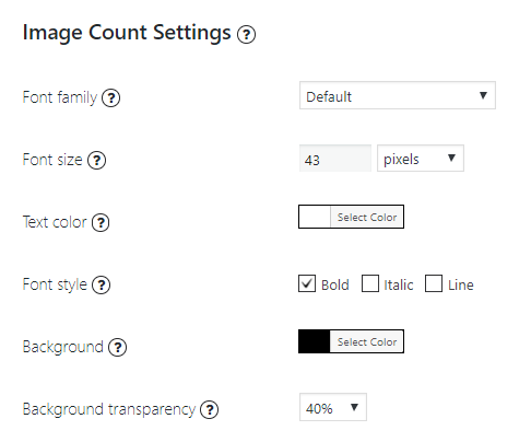 image count settings 