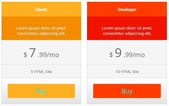 Pricing Table without CSS changes