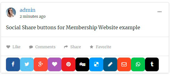 Social Share Buttons example