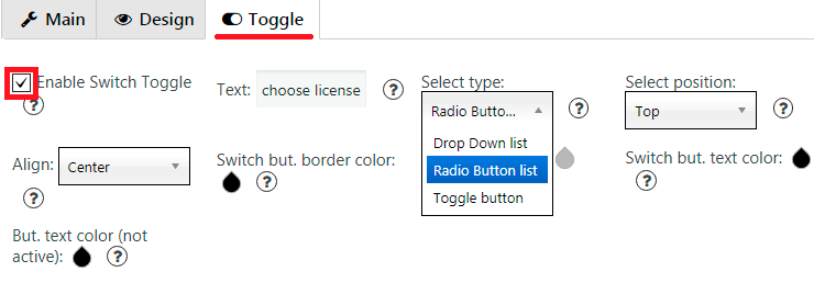 Switch Toggle option