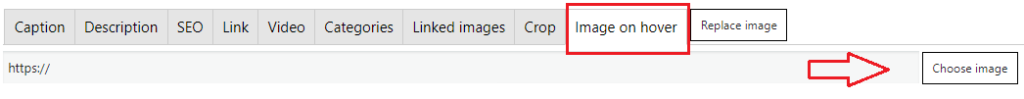 Image on hover field