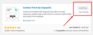Install Contact Form by Supsystic