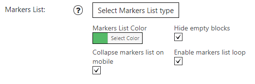Marker List Main Settings