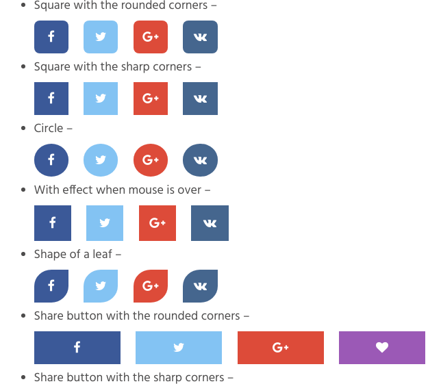 Social Share buttons