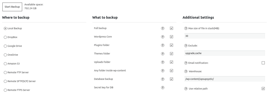 main tab