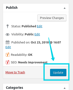 update button