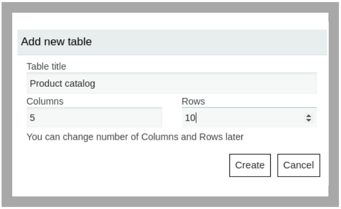 add new table