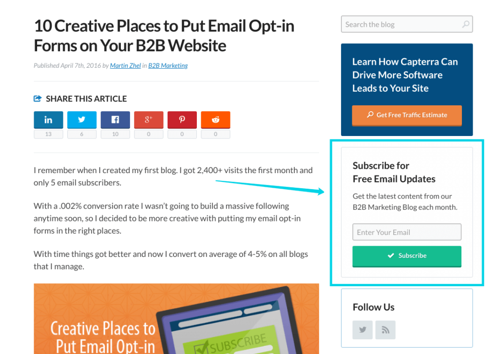 Sidebar example