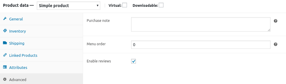 Advanced tab