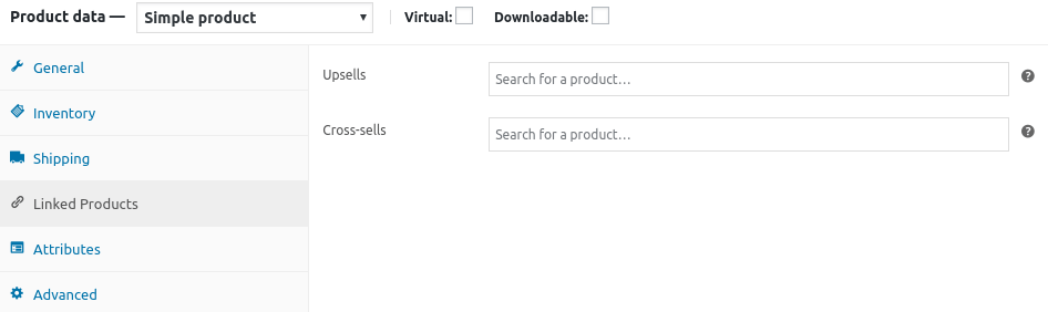 Linked products tab