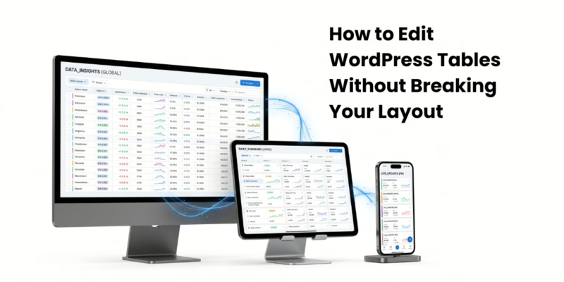 edit WordPress tables