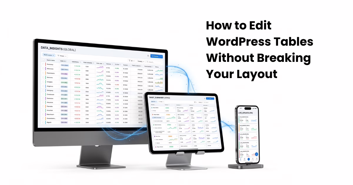 edit WordPress tables