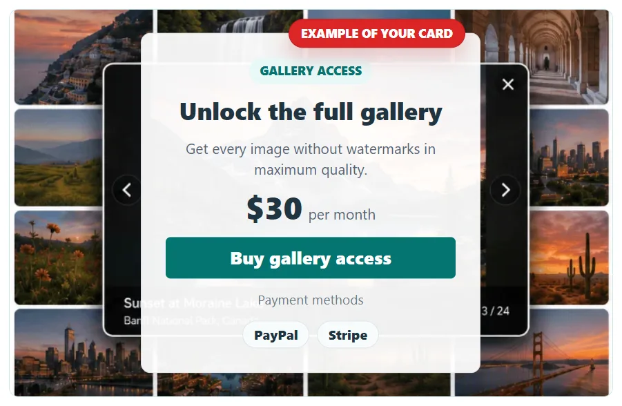WordPress gallery example — Ecommerce Gallery
